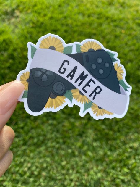 Gamer Vinyl Sticker Video Game Controller With Flowers Etsy