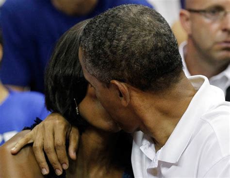 President Obama And Michelle Share A Smooch On Kiss Cam Uk News
