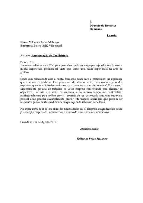 Doc Carta De Apresentacao Valdemar Pedro