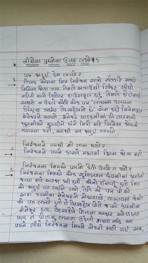Here i will give you the format of both. Gujarati- Chapter- Ek jaadui patra ni varta