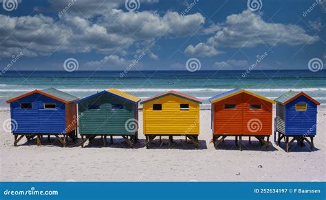 Colorful Beach House At Muizenberg Beach Cape Townbeach Huts