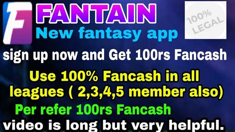 Fantain New Fantasy App Launched Sign Up And Get 100rs Bonus And