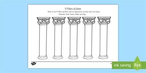 Five Pillars Of Islam Worksheet 5 Religious Acts