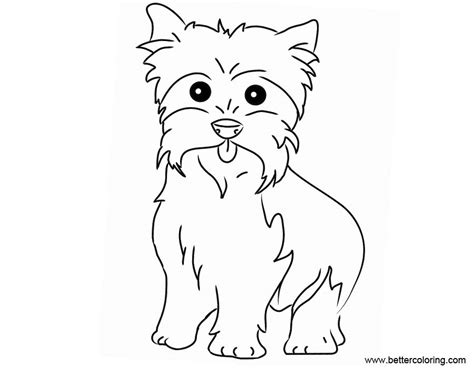 Free coloring pages for all ages: Yorkie Coloring Pages Easy Drawing - Free Printable ...