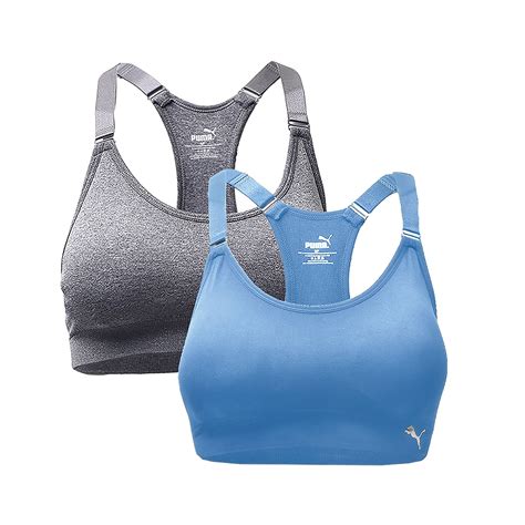 Puma Womens Seamless Sports Bra With Removable Cups 2pk