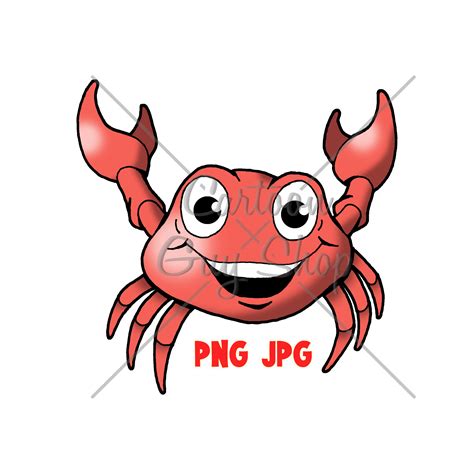 Crab Clipart Smiling Crab Png Cartoon Imagen Etsy M Xico
