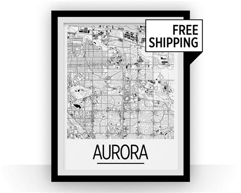 Aurora Ontario Map Poster Ontario Map Print Art Deco Etsy