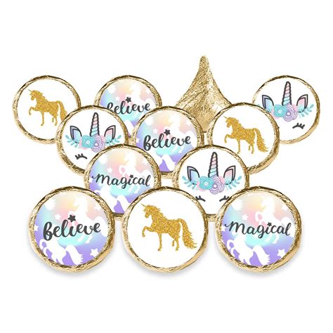 Magical Unicorn Stickers Peel And Stick To Candies For Magical Unicorn Party Favor Candy Al