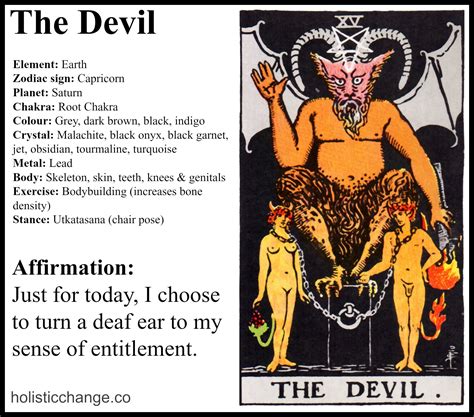 Holistic Correspondences For The Tarot Devil Card Tarot Pinterest