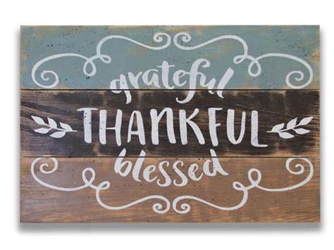 Grateful Thankful Blessed Wood Sign | Rusticly Inspired Signs