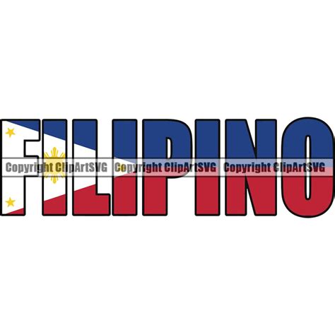 Philippines Filipino Name Word Text Flag Name Country World Etsy