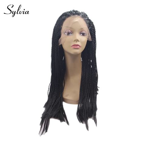Sylvia 1b 2x Twist Braids Synthetic Lace Front Wigs For Woman Natural