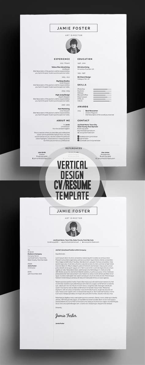 New Simple Clean Cv Resume Templates Design Graphic