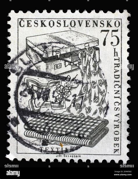 Stamp Printed In Czechoslovakia Shows Textiles From The Series Traditional Products Of The