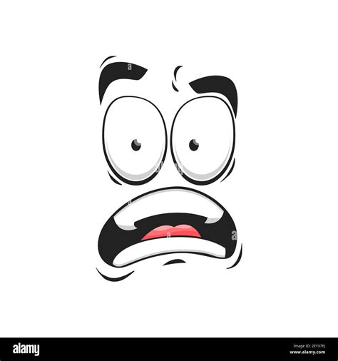 Cartoon Cara Vector Miedo Divertido Emoji Miedo Expresión Facial Con