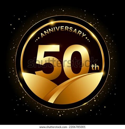 50th Anniversary Golden Anniversary Template Design Stock Vector