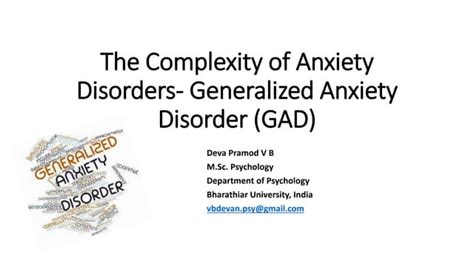 Generalized Anxiety Disorder Gad Ppt