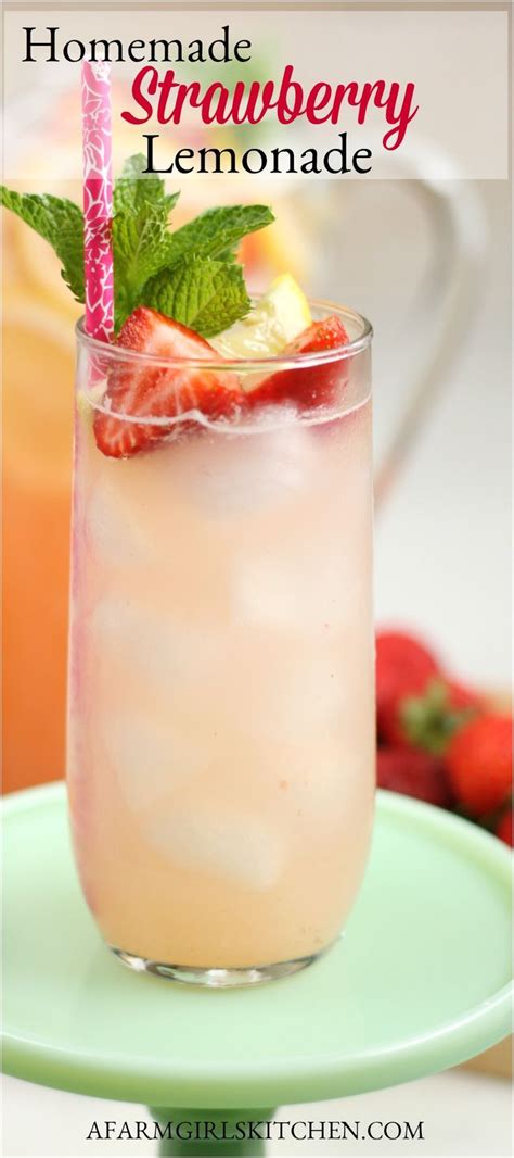 Homemade Strawberry Lemonade Is Easy To Make With Fresh Strawberries