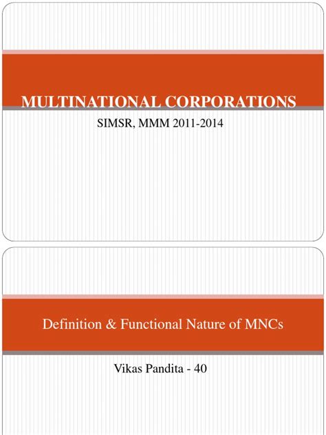 Mncs Multinational Corporation Mergers And Acquisitions