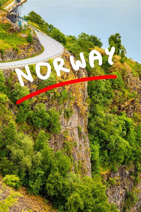 Road Landscape In Norwegian Mountains Stock Photo Image Of Text Road