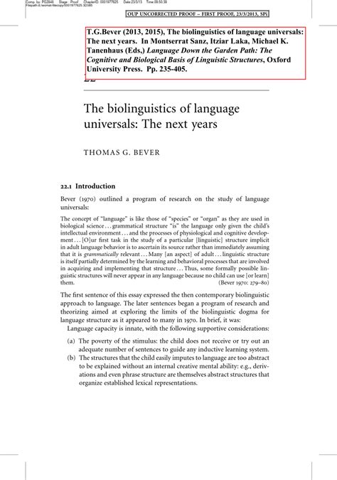 pdf t g bever 2013 2015 the biolinguistics of language universals the next years in