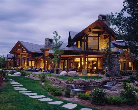 Logs And Glass Spectacular Mountain Home Rustic Houses Exterior