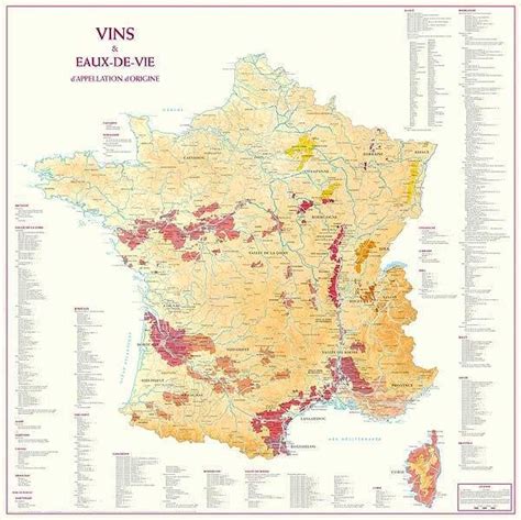 Map Of France Of Appellation Dorigine Wines And Spirits The Real