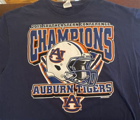 Auburn University Tigers 2013 Sec Champions Mens T Shirt Size Large Ebay