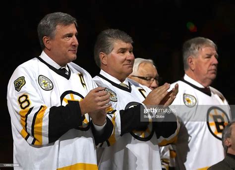 From Left Former Boston Bruins Players Cam Neely Ray Bourque And