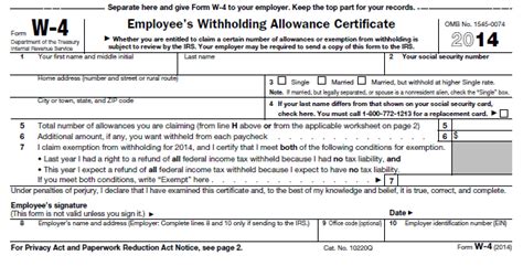 Tax Form W 4 Printable Printable Forms Free Online