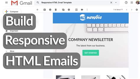 Build Responsive Html Email Templates With Html Tables And Css Youtube