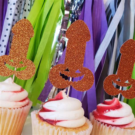 halloween bachelorette party penis cupcake toppers penis jack etsy