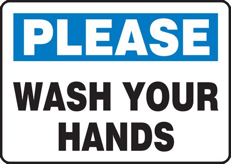 Please Wash Your Hands Safety Sign Mrst904
