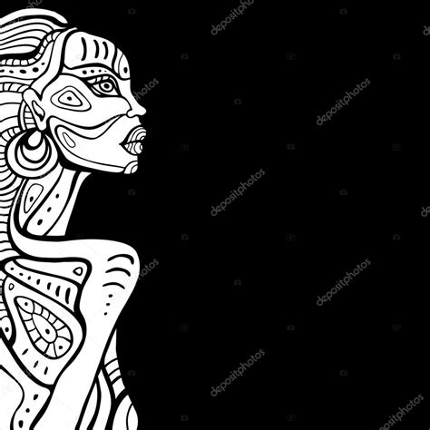 profile of beautiful african woman — stock vector © katyaulitina 78142764