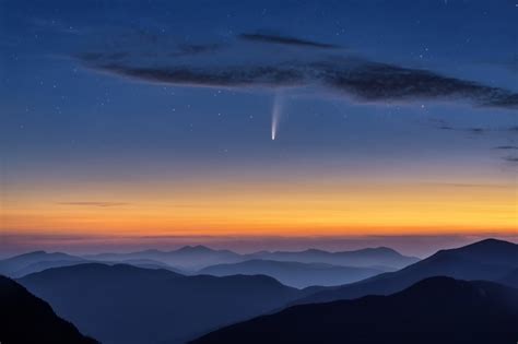 Wallpaper Id 578342 Comet 1080p Neowise Stars Hua Zhu Clouds