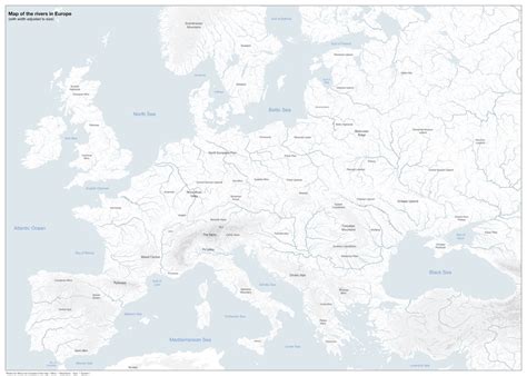 Oc Hydrographic Map Of Europe Showing How Prominent Different Rivers