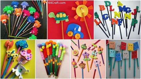 How To Make Easy Diy Pencil Toppers Craft Ideas Kids Art And Craft