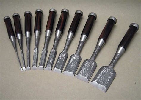 Master Blacksmith Teijiro Ohkubo Set Of 10 Daitei Chisels Made Of