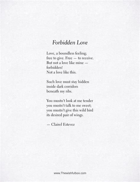 The Poem Forbidden Love Is Written In Black And White