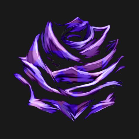 Purple Blue Rose Abstract Art Flower Colorful Brush Painting Purple
