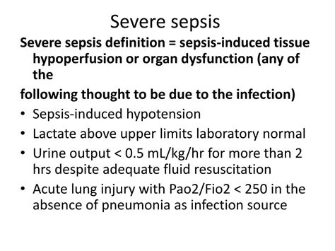 PPT SEPSIS SEVERE SEPSIS SEPTIC SHOCK PowerPoint Presentation Free Download ID