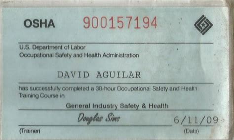 Once issued, an osha card is valid indefinitely. OSHA Training Card