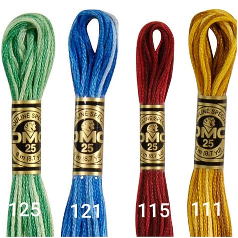 Dmc Variegated Embroidery Floss Set Six Stranded Cotton Etsy