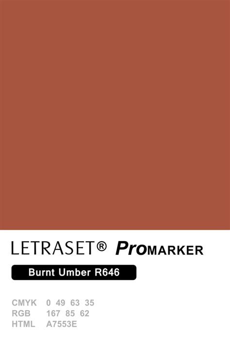 Promarker Burnt Umber R646 Color Palette Yellow Pantone Cmyk Blue