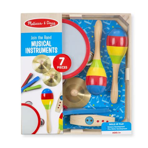 Melissa And Doug Music Makers 7 Piece Wooden Musical Instrument Set