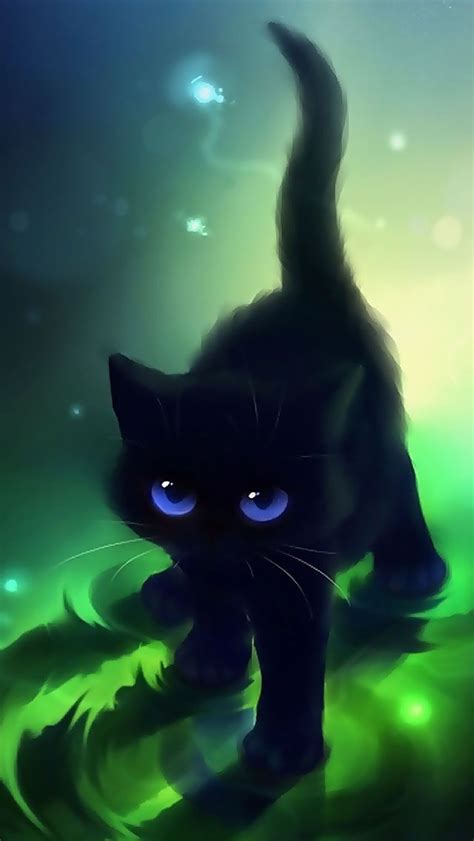 Pin By Andie Louis On Wallpaper Black Cat Anime Cute Anime Cat Cute