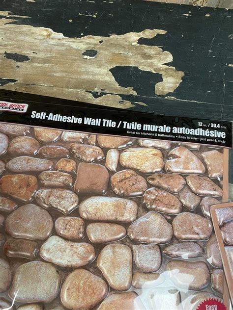 Dollar Tree Self-Adhesive Wall Tile Craft - The Shabby Tree