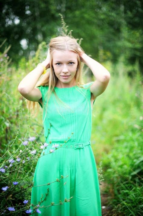 Beautiful Young Girl Posing Outdoors In A Forest Stock Image Image Of