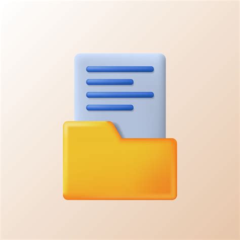 3d Folder Document Paper Cute Icon Illustration Concept For Digital