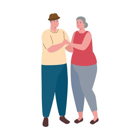 Cute Old Couple Dancing On White Background 1904491 Vector Art At Vecteezy